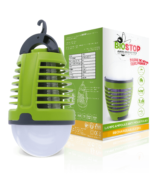 lampe ampoule anti moustiques biostop