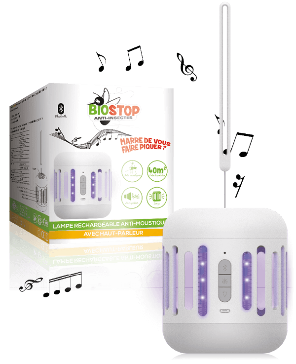 lampe rechargeable anti-moustiques avec haut-parleur